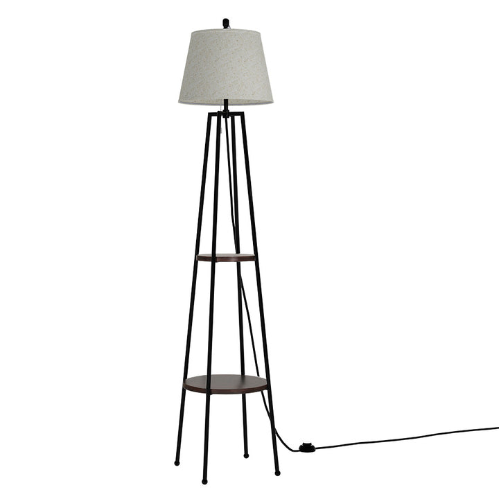 Artiss Floor Lamp 2 Tier Shelf Storage LED Light Stand Home Living Room Upright - VogueDecor.au
