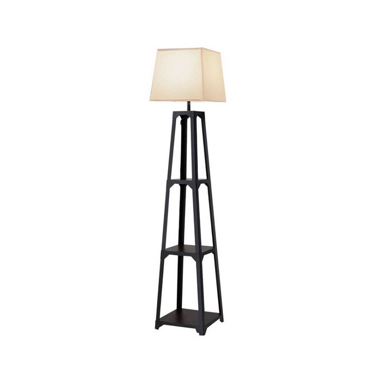 Artiss Floor Lamp 3 Tier Shelf Storage LED Light Stand Home Room Vintage White - VogueDecor.au