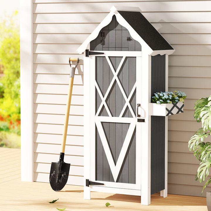 Gardeon Outdoor Storage Cabinet Shed Box Wooden Shelf Chest Garden Furniture - VogueDecor.au