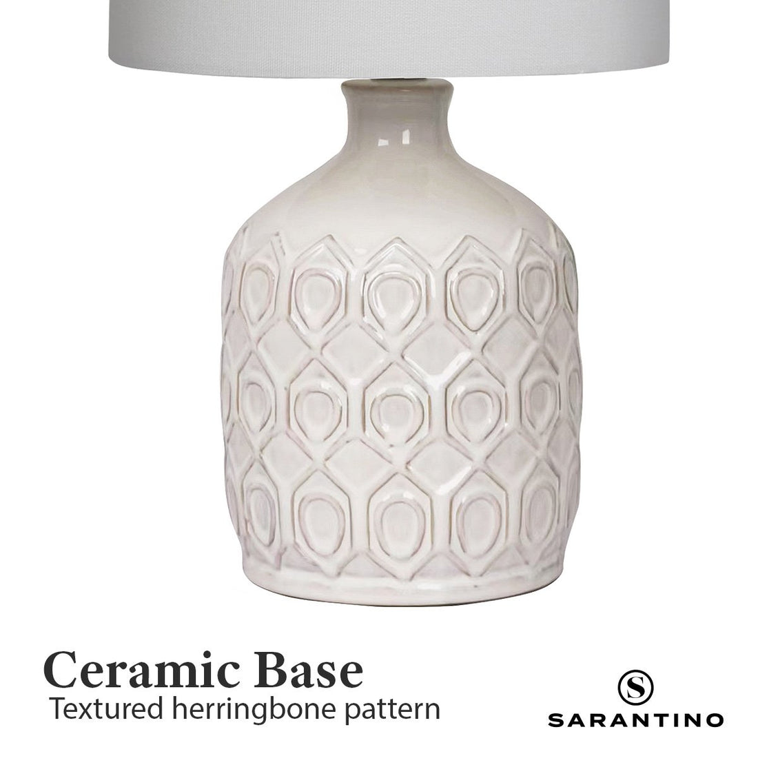 Sarantino Ceramic Table Lamp In Cream - VogueDecor.au