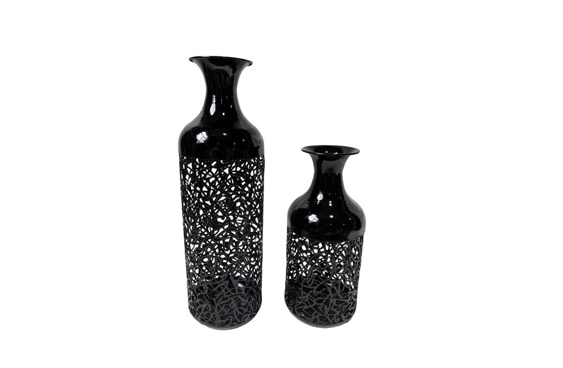 Maya Vase - Large - Black - VogueDecor.au
