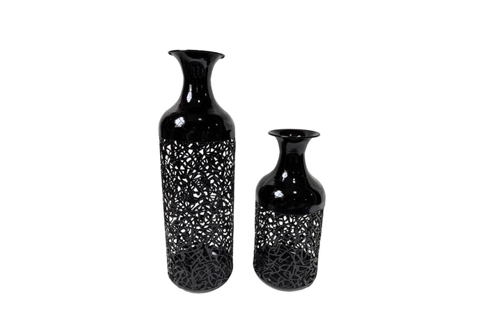 Maya Vase - Large - Black - VogueDecor.au