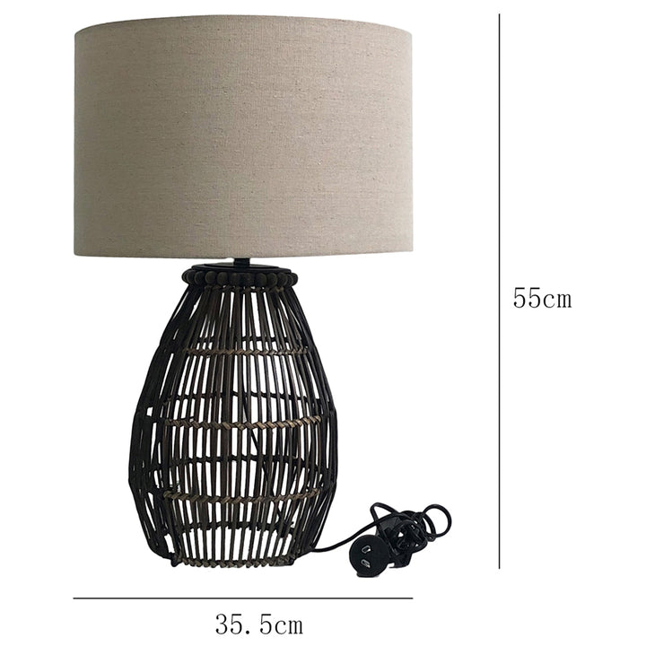 Emporium Rattan Table Lamp 35x55cm - VogueDecor.au