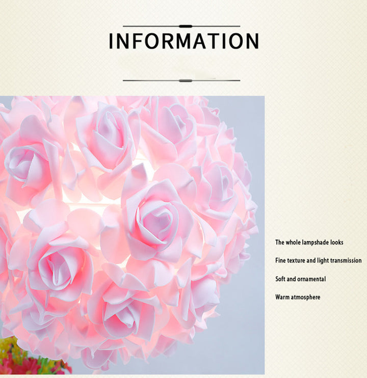 Pink Roses And Silver Base Romantic Red Rose Flower Table Lamp - Crystal Heart Accent Bedside Night Light - VogueDecor.au