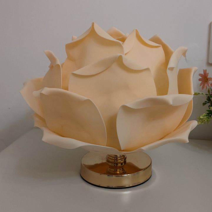 Champagne Elegant Lotus Flower Table Lamp - Decorative Bedside Night Light for Bedroom Ambiance - VogueDecor.au
