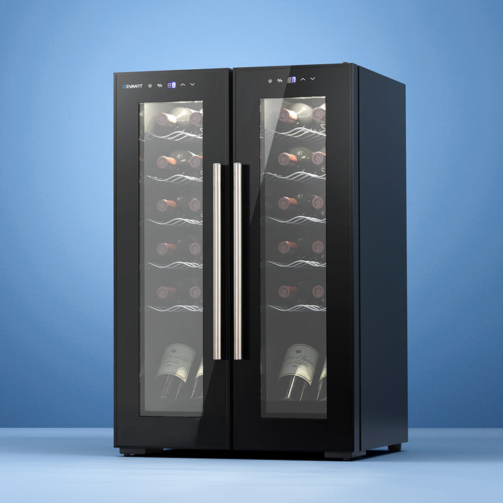 Devanti Wine Fridge Cooler Dual Zone 24 Bottles - VogueDecor.au