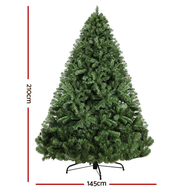Jingle Jollys Christmas Tree 2.1M Xmas Tree Decorations Green 1250 Tips - VogueDecor.au