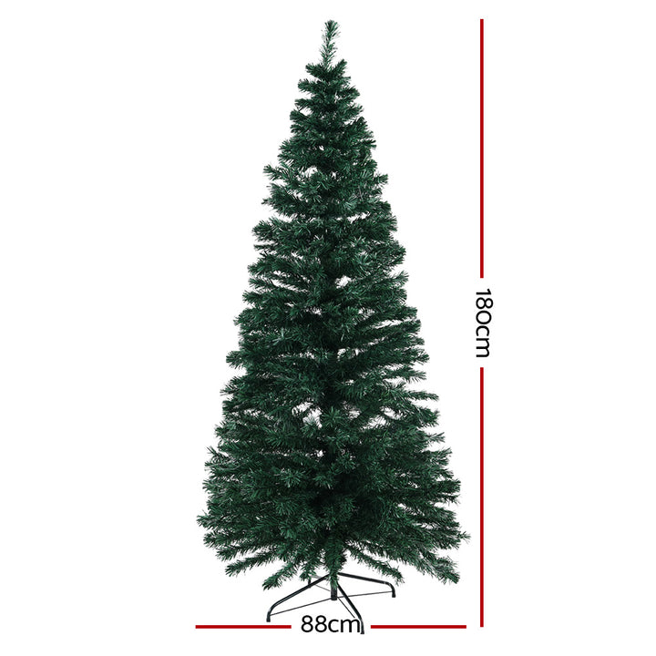 Jingle Jollys 1.8m Christmas Tree Optic Fibre LED Xmas tree 300 Tips - VogueDecor.au