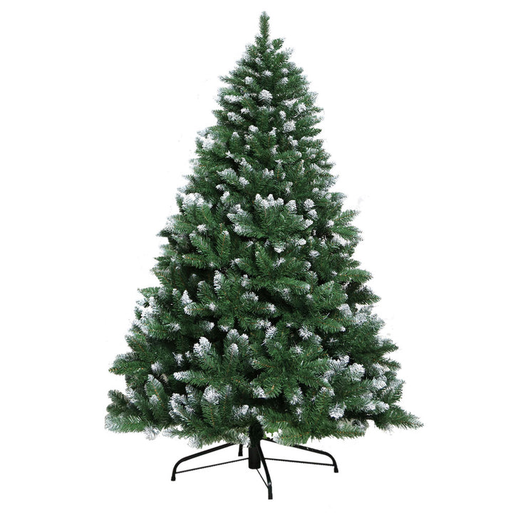 Jingle Jollys Christmas Tree 1.8m Snowy Xmas Tree Decoration 650 Tips - VogueDecor.au