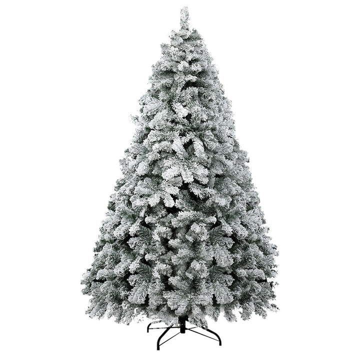 Jingle Jollys Christmas Tree 2.1m Snow Flocked Xmas Tree Decorations 780 Tips - VogueDecor.au
