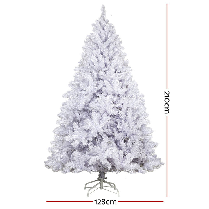 Jingle Jollys Christmas Tree 2.1m 1000 White Tips Xmas Tree Decorations - VogueDecor.au
