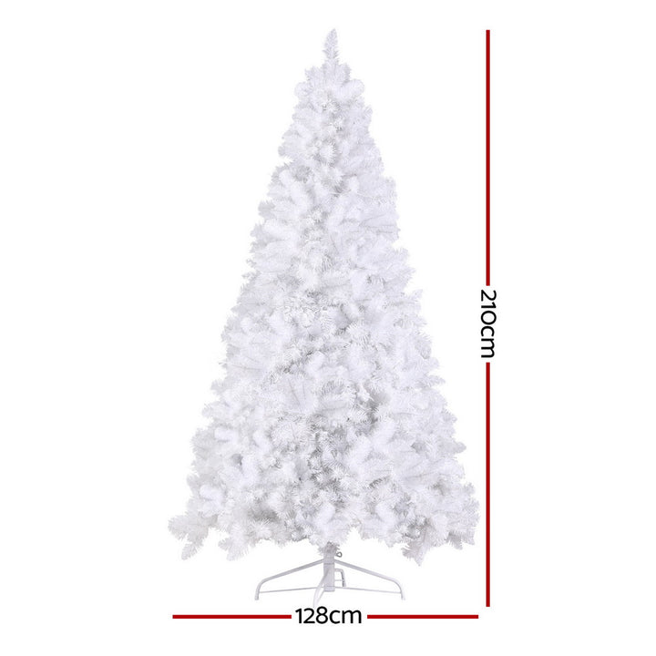 Jingle Jollys Christmas Tree 2.1m 500 LED Xmas Tree Decorations White 1260 Tips - VogueDecor.au