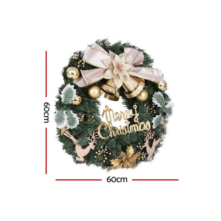 Jingle Jollys Christmas Wreath 60CM Garland Flowers Baubles Party Decorations - VogueDecor.au