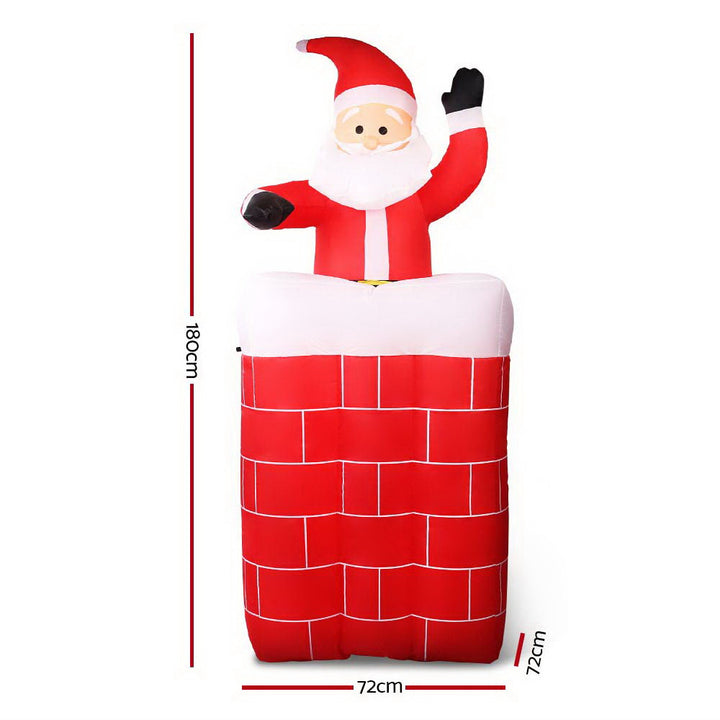 Jingle Jollys Christmas Inflatable Santa Pop Up 1.8M Illuminated Decorations - VogueDecor.au