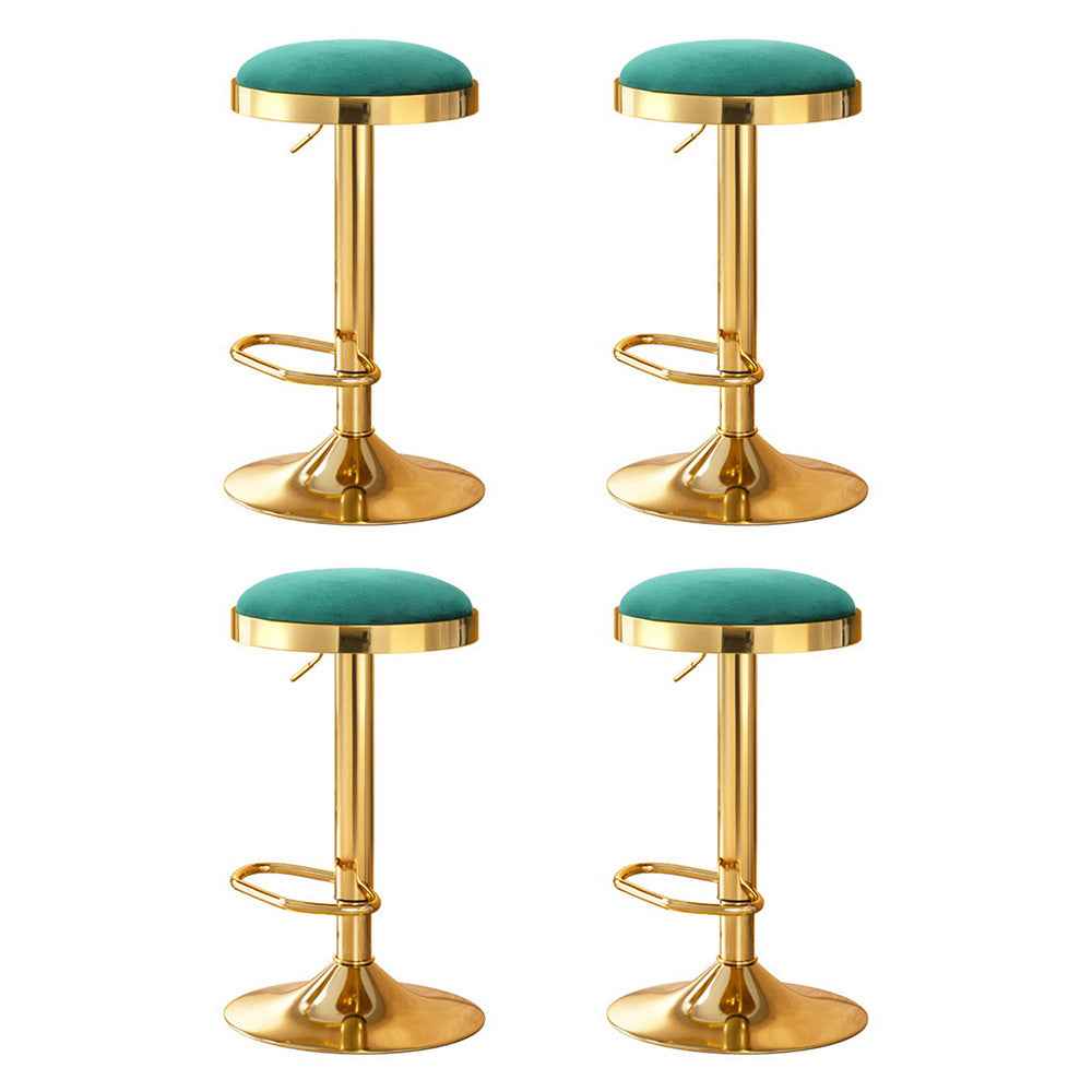 4x Artiss Bar Stools Kitchen Dining Chairs Velvet Padded Stool Green - VogueDecor.au