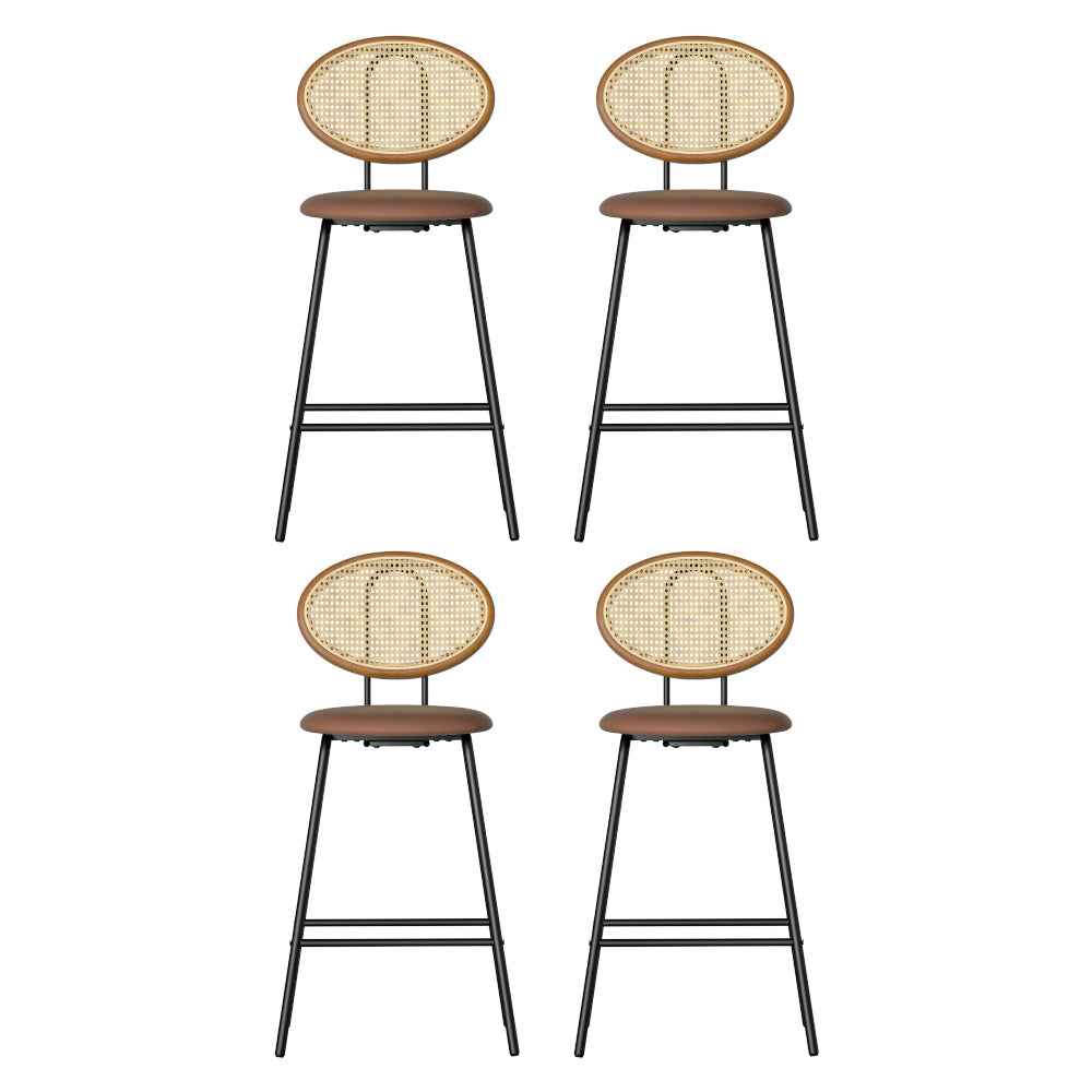 Artiss 4x Bar Stools PU Leather Stools Brown