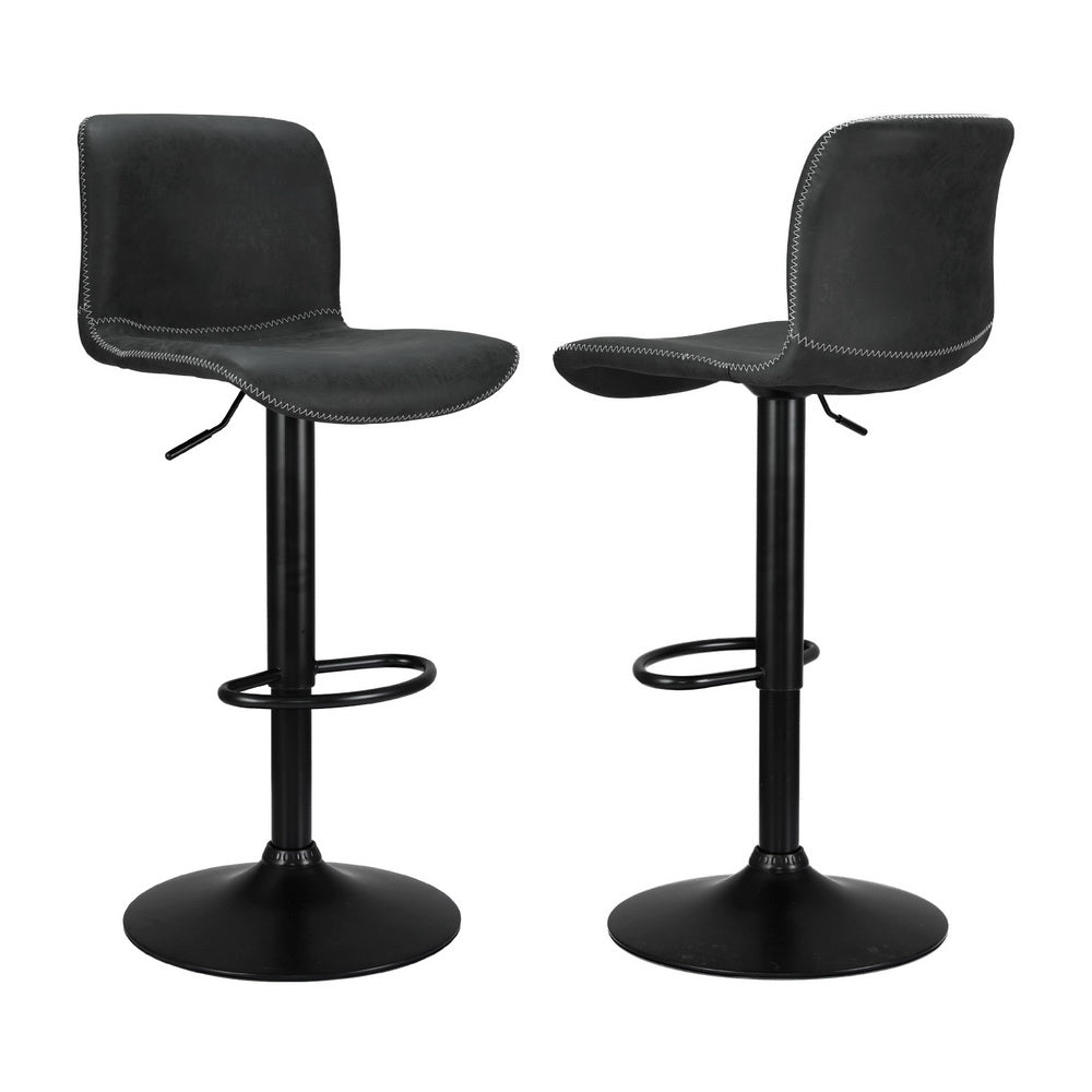 Artiss 4x Bar Stools Kitchen Swivel Gas Lift Chairs Black - VogueDecor.au