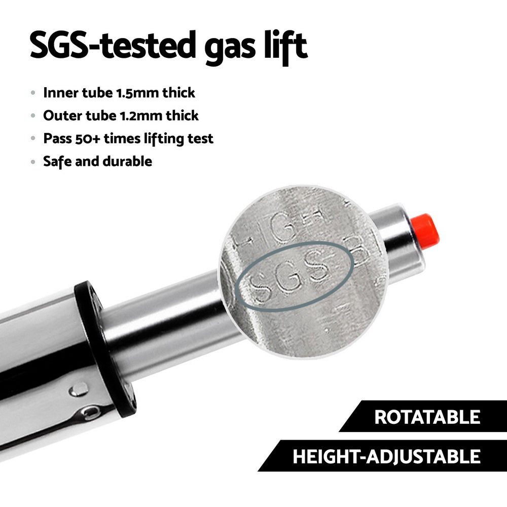 Artiss 2x Bar Stools Gas Lift Velvet Woven Backrest Navy - VogueDecor.au