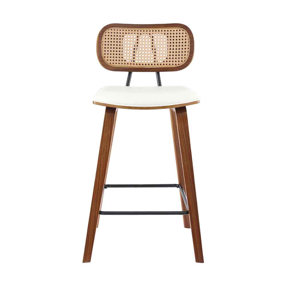 4x Artiss Bar Stools Kitchen Counter Rattan Chairs PU Leather Padding - VogueDecor.au