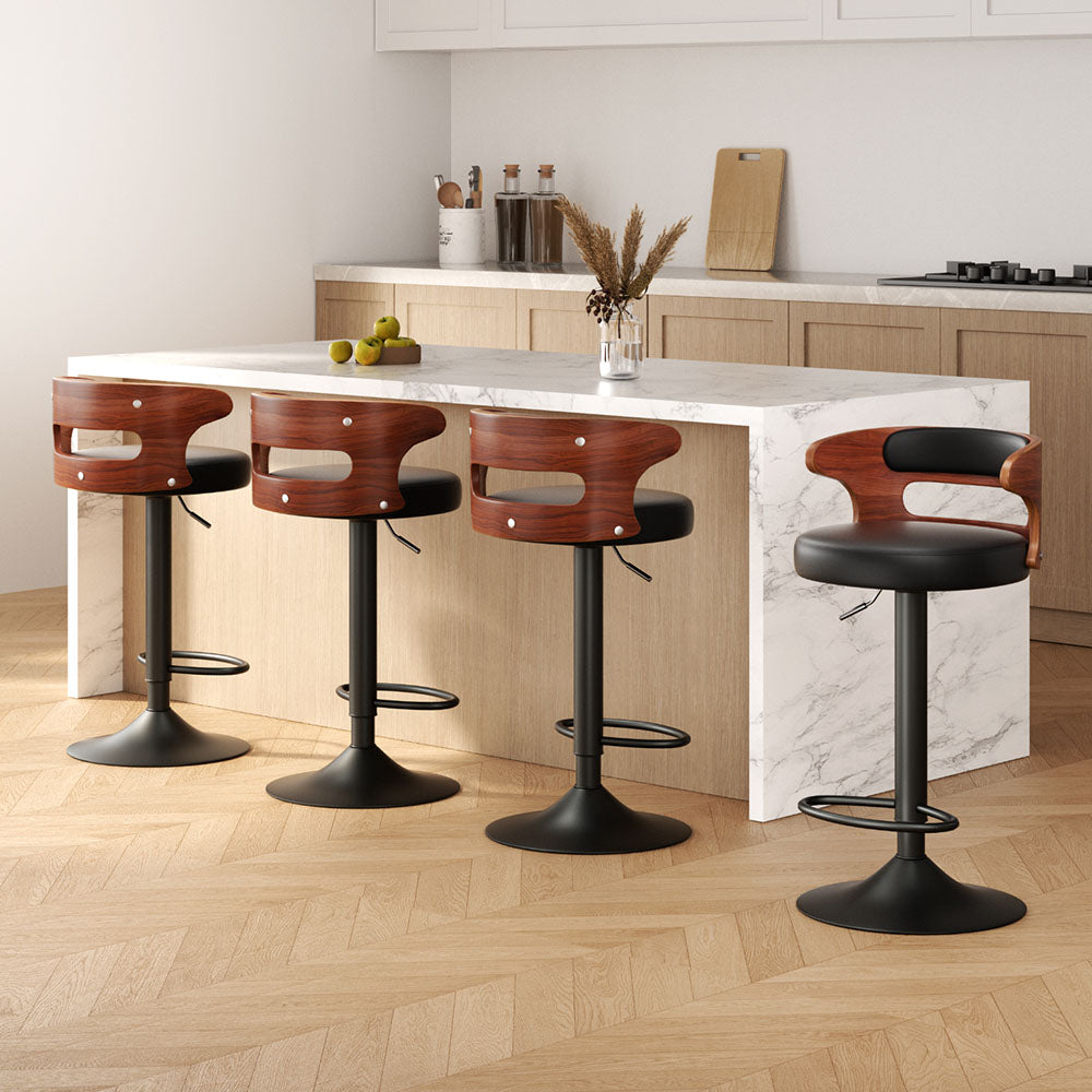 Artiss 4x Bar Stools Gas Lift Faux Leather - VogueDecor.au