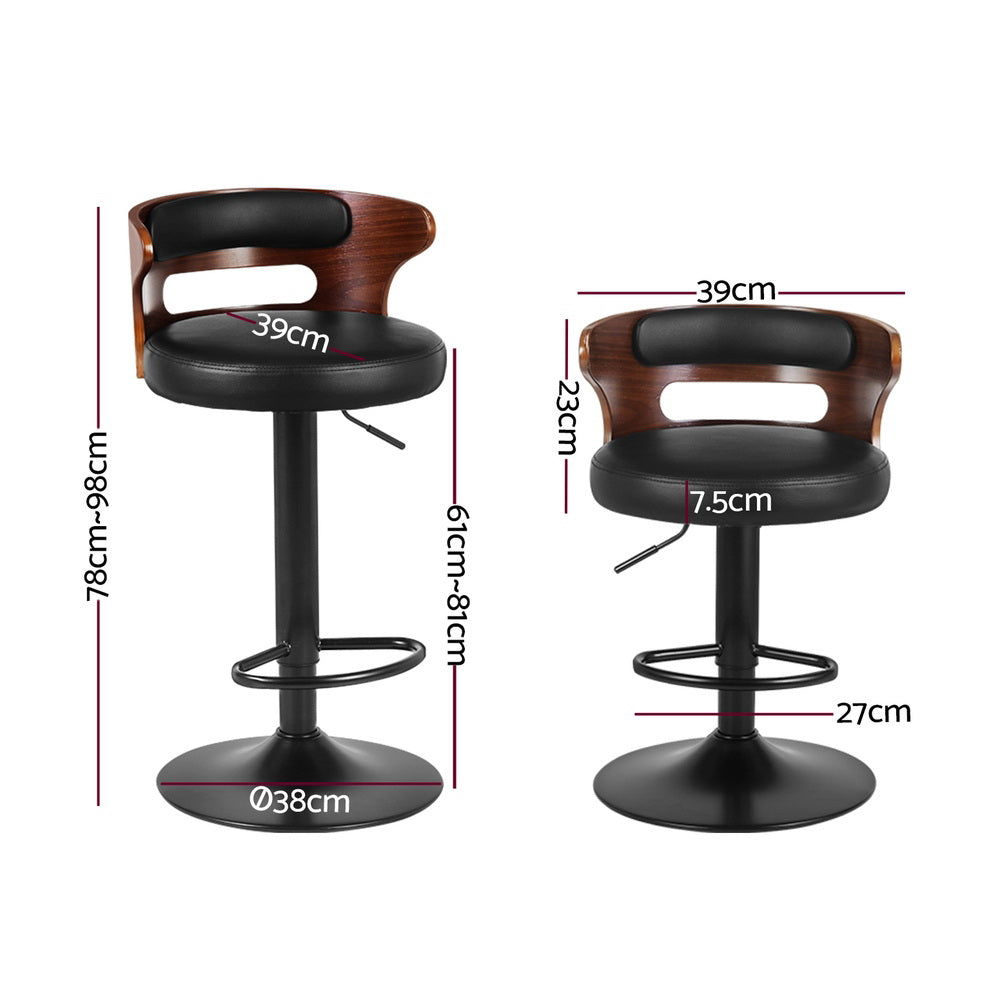 Artiss 4x Bar Stools Gas Lift Faux Leather - VogueDecor.au