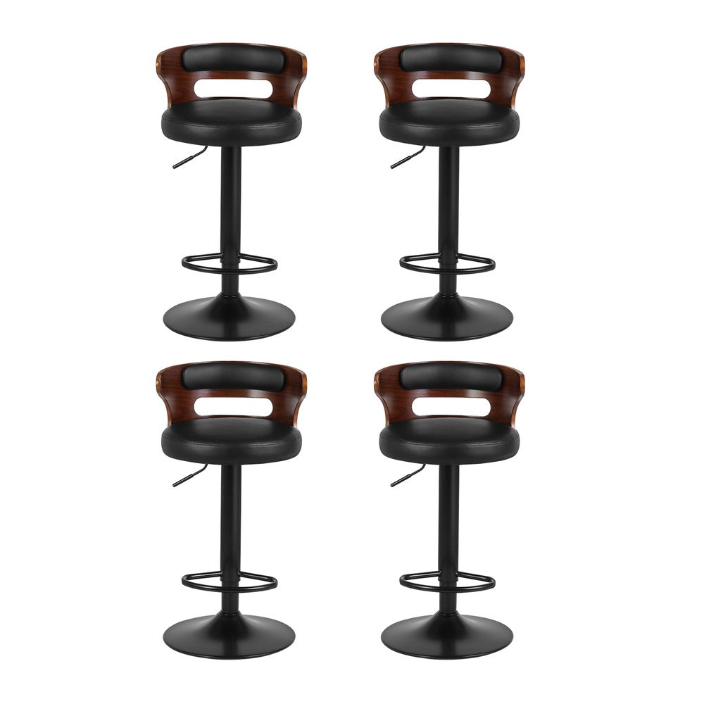 Artiss 4x Bar Stools Gas Lift Faux Leather - VogueDecor.au