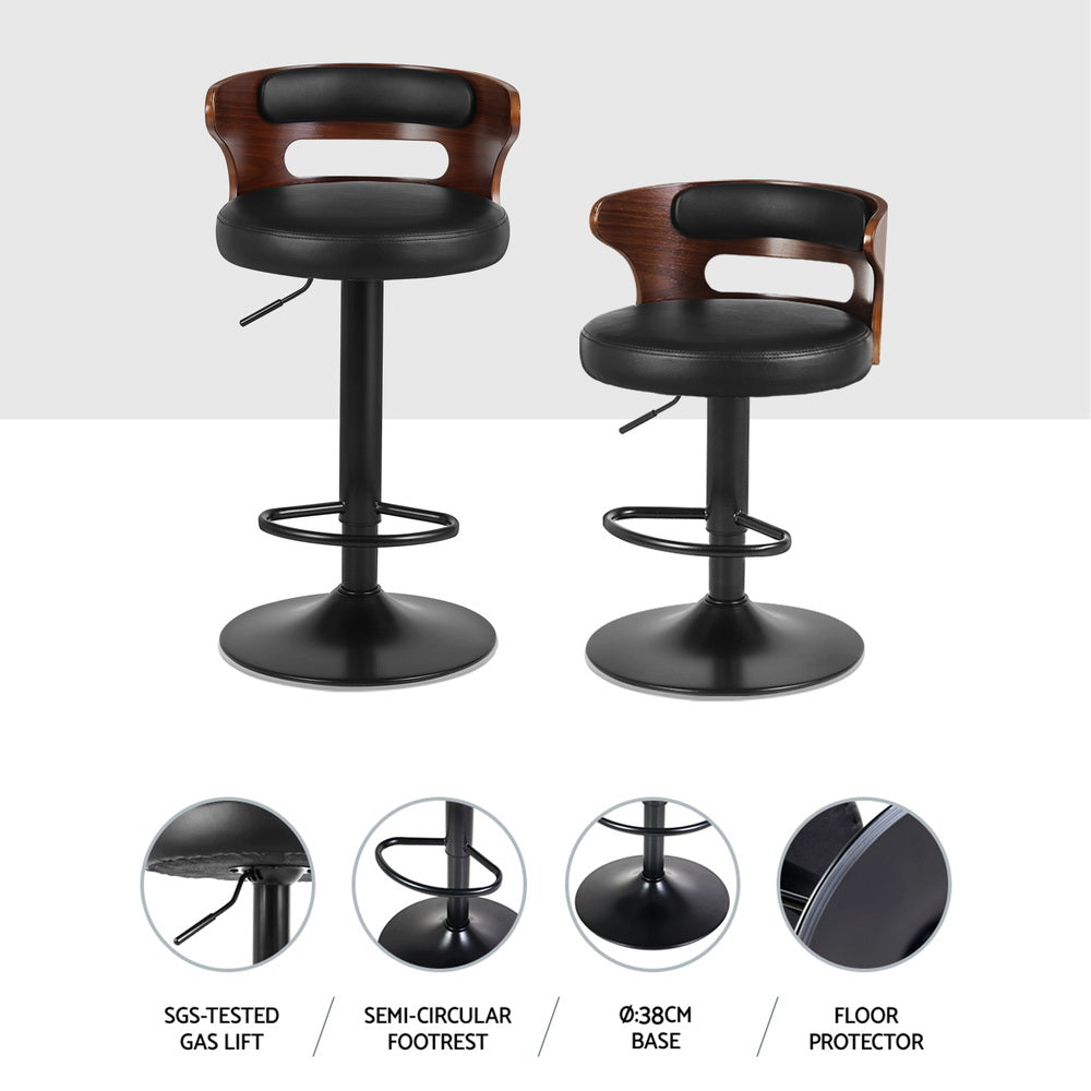 Artiss 4x Bar Stools Gas Lift Faux Leather - VogueDecor.au