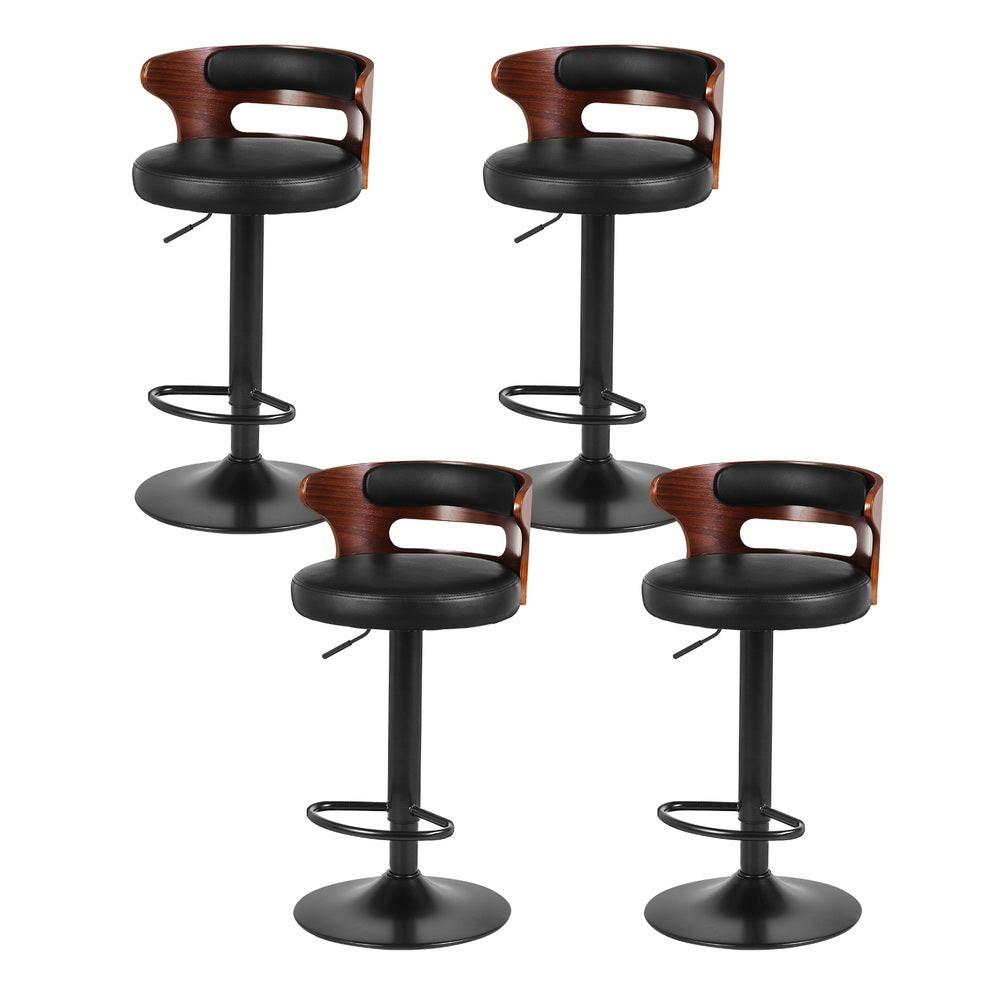 Artiss 4x Bar Stools Gas Lift Faux Leather - VogueDecor.au