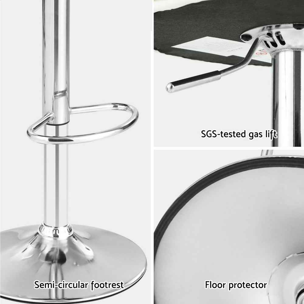 Artiss 4x Bar Stools Adjustable Leather Padded White - VogueDecor.au