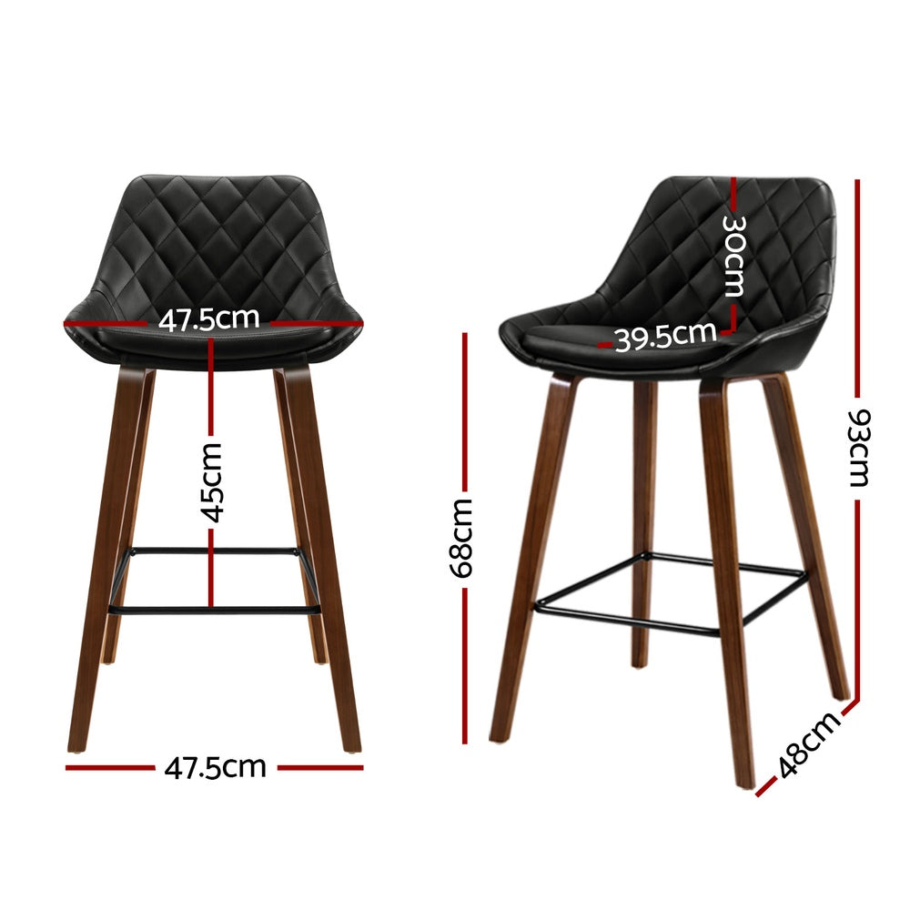 Artiss 4x Bar Stools PU Seat Wooden - VogueDecor.au