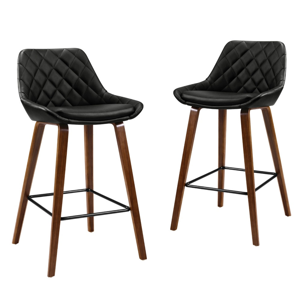 Artiss 4x Bar Stools PU Seat Wooden - VogueDecor.au