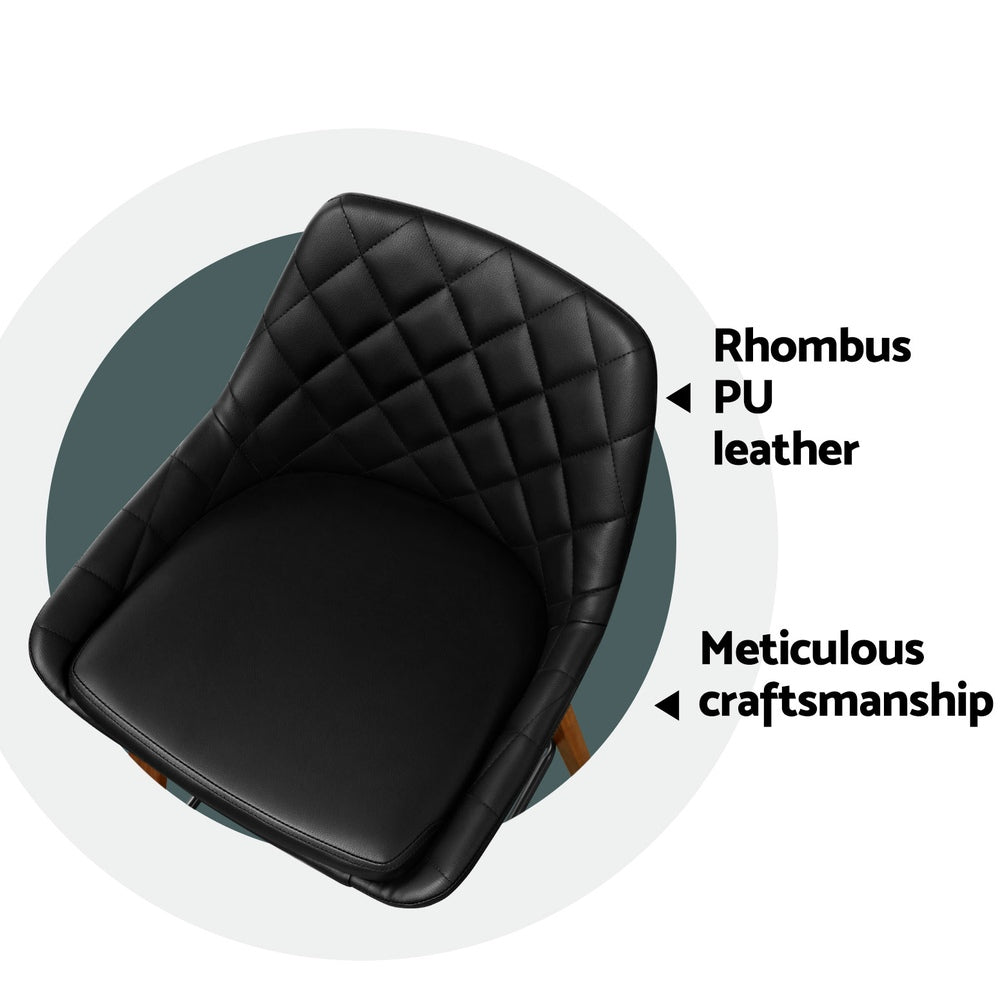 Artiss 4x Bar Stools PU Seat Wooden - VogueDecor.au