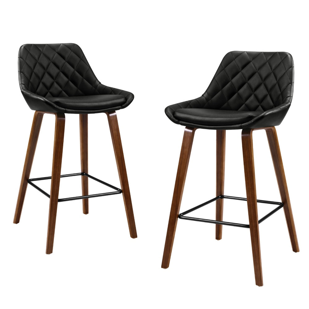 Artiss 4x Bar Stools PU Seat Wooden - VogueDecor.au