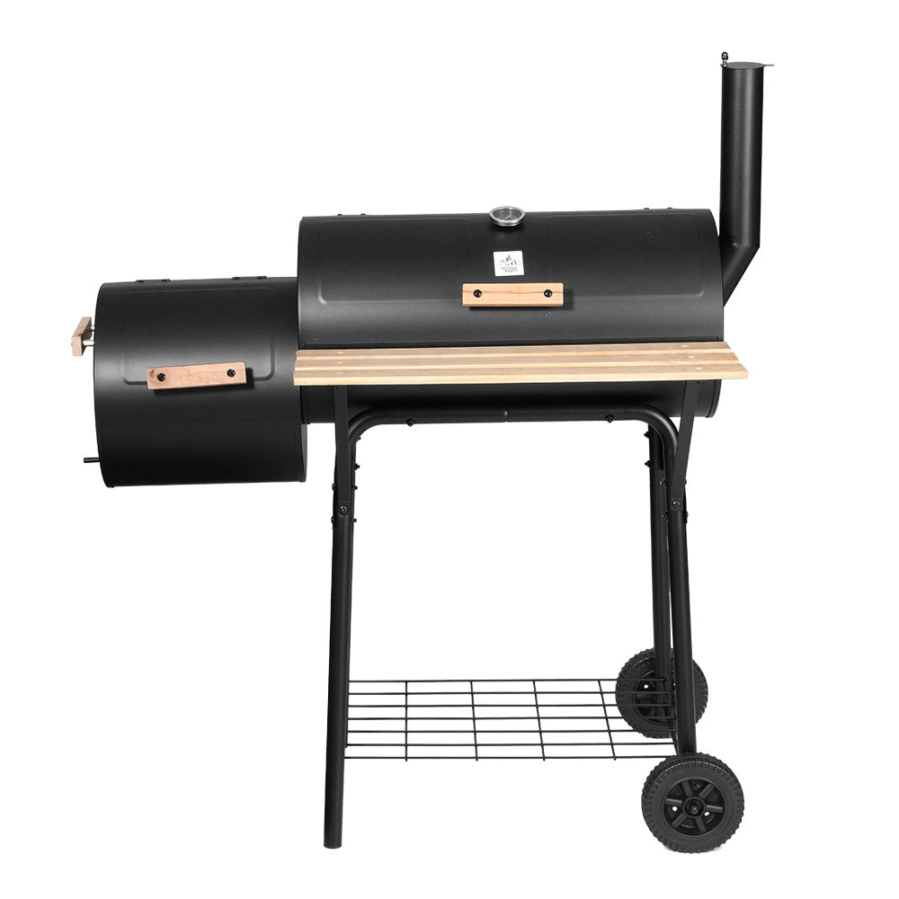 Grillz BBQ Grill 2-In-1 Offset Charcoal Smoker - VogueDecor.au
