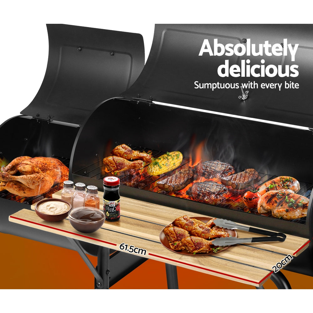 Grillz BBQ Grill 2-In-1 Offset Charcoal Smoker - VogueDecor.au