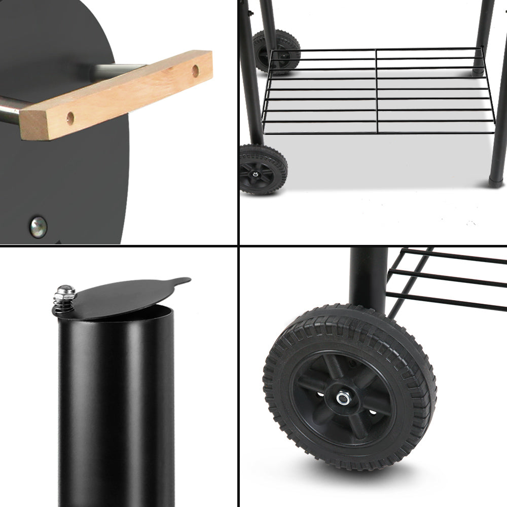 Grillz BBQ Grill 2-In-1 Offset Charcoal Smoker - VogueDecor.au