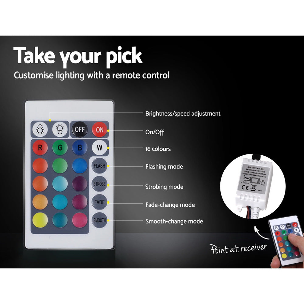 Artiss Bed Frame King Single Size LED Gas Lift Black LUMI - VogueDecor.au