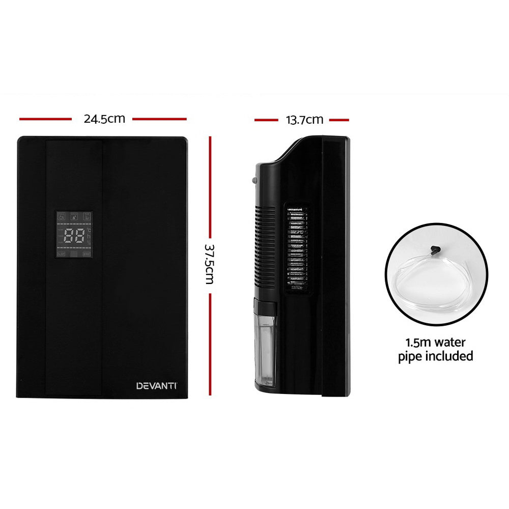 Devanti Dehumidifier 2L Air Purifier Black - VogueDecor.au