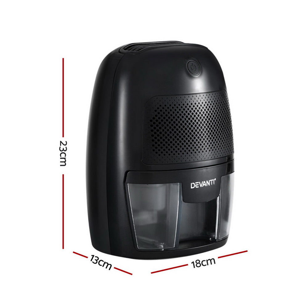 Devanti Dehumidifier 600ML Air Purifier Black - VogueDecor.au