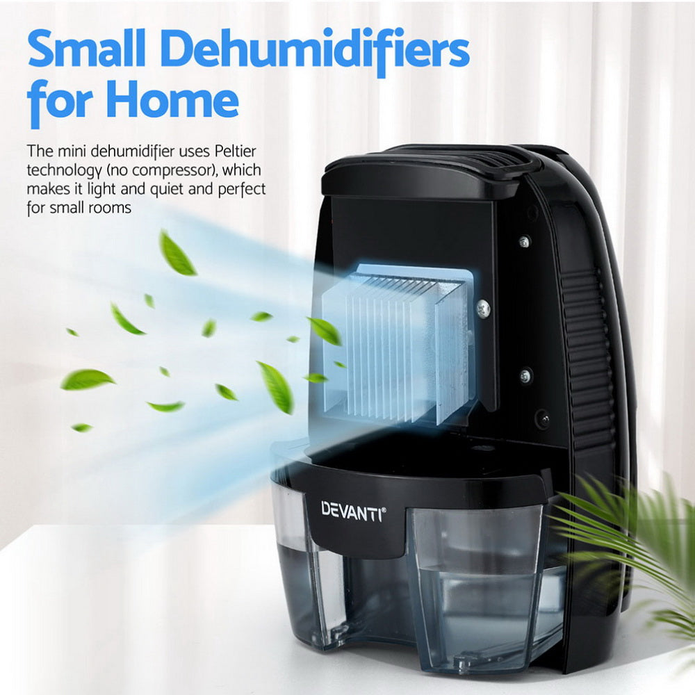 Devanti Dehumidifier 600ML Air Purifier Black - VogueDecor.au