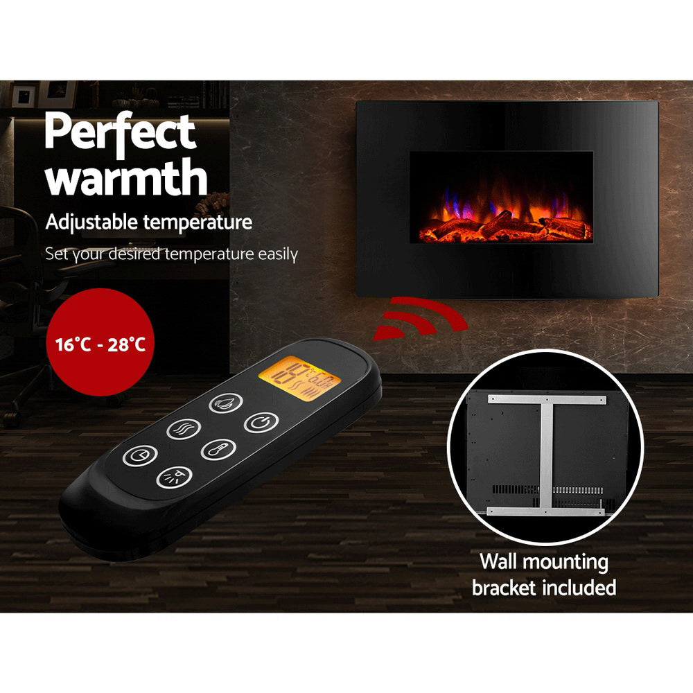 Devanti Electric Fireplace Fire Heater 2000W - VogueDecor.au