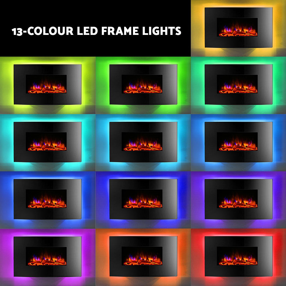 Devanti Electric Fireplace Fire Heater 2000W - VogueDecor.au