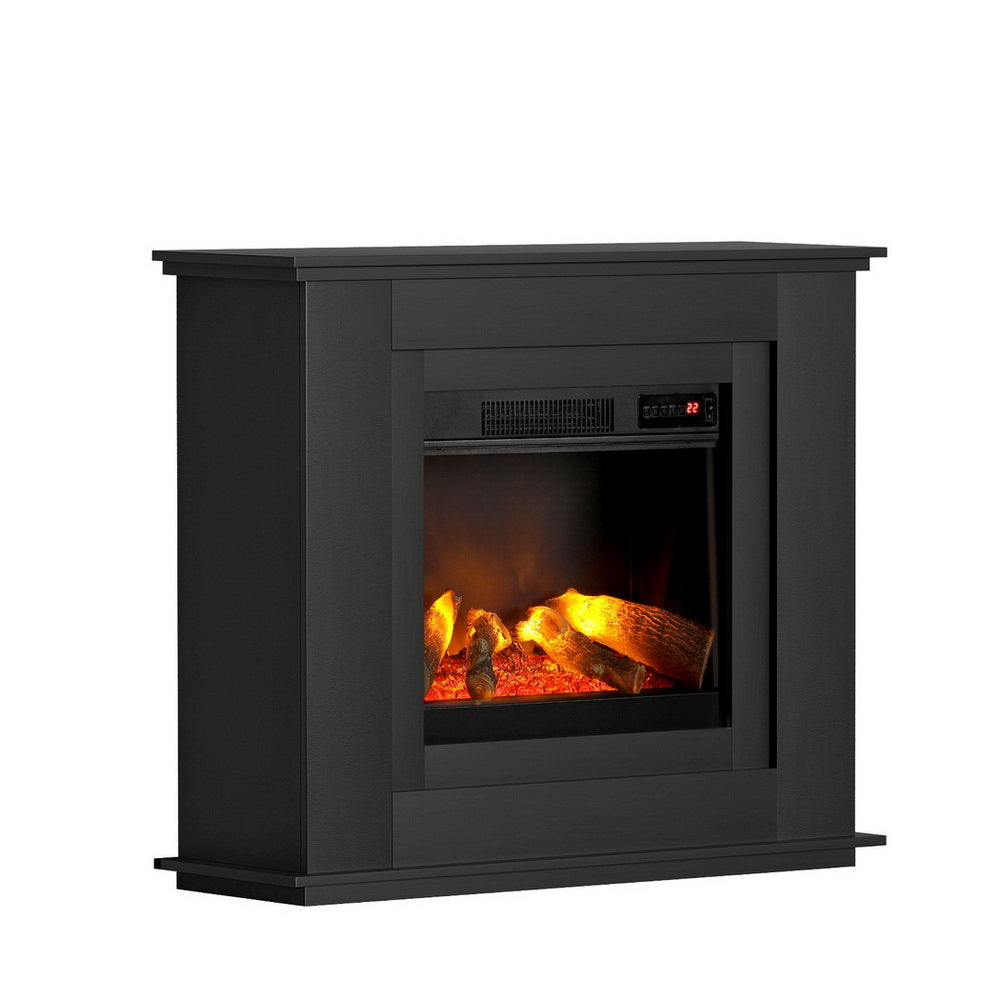 Devanti Electric Fireplace Fire Heater 2000W Black - VogueDecor.au