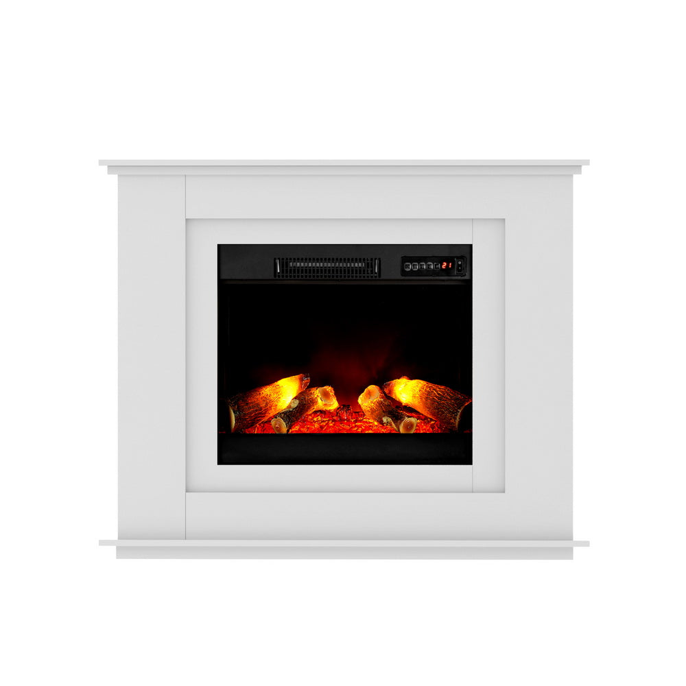 Devanti Electric Fireplace Fire Heater 2000W White - VogueDecor.au