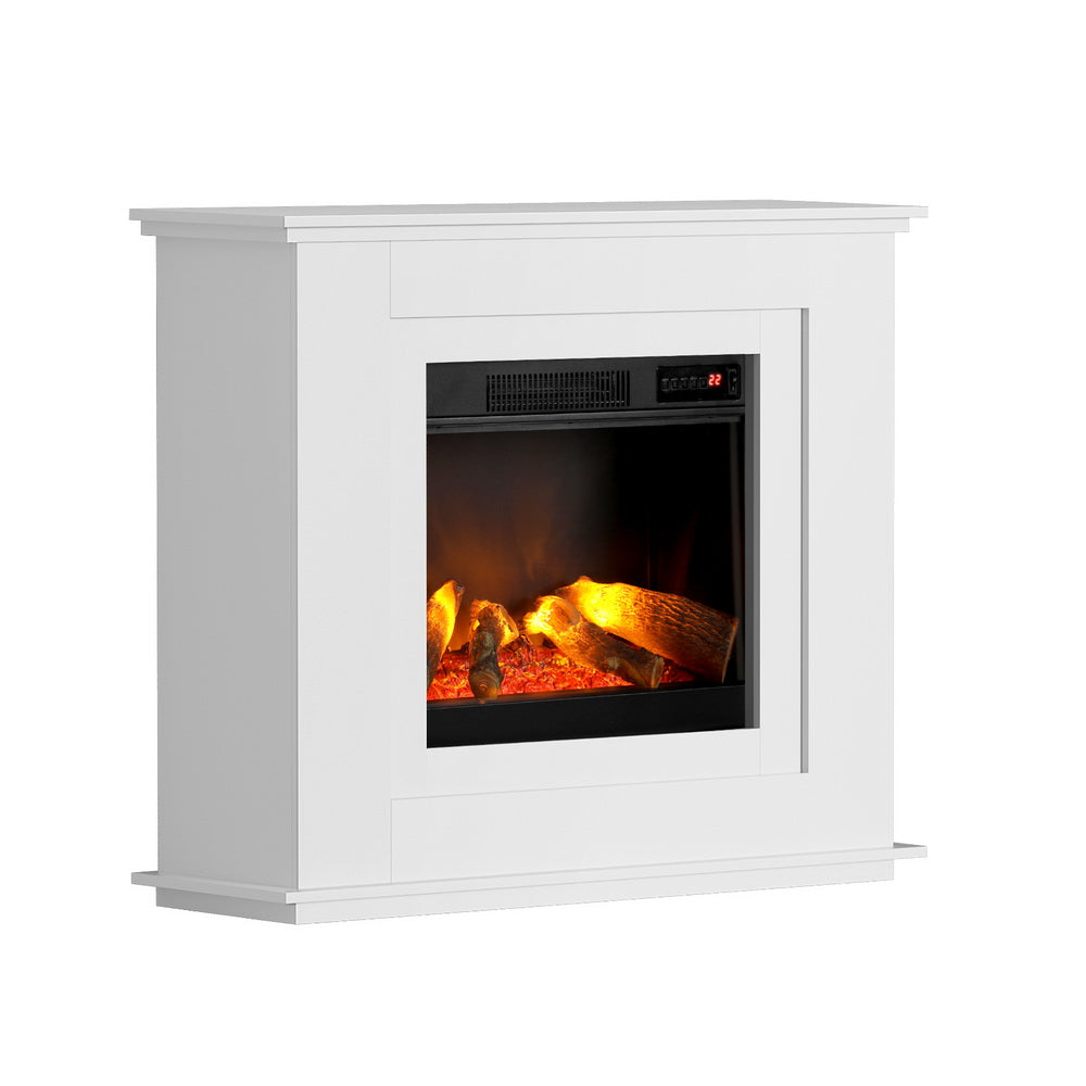 Devanti Electric Fireplace Fire Heater 2000W White - VogueDecor.au