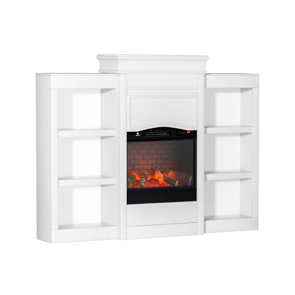 Devanti 2000W Electric Fireplace Fire Heater White - VogueDecor.au