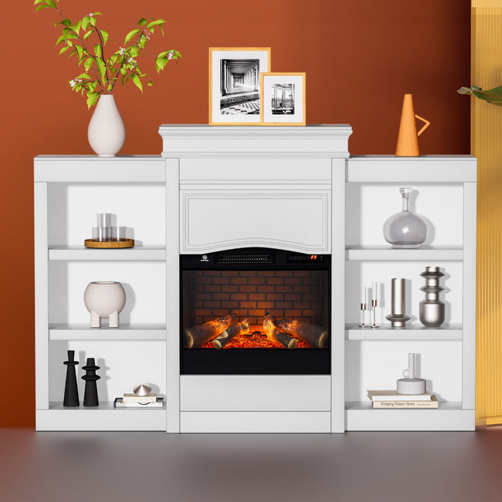 Devanti 2000W Electric Fireplace Fire Heater White - VogueDecor.au