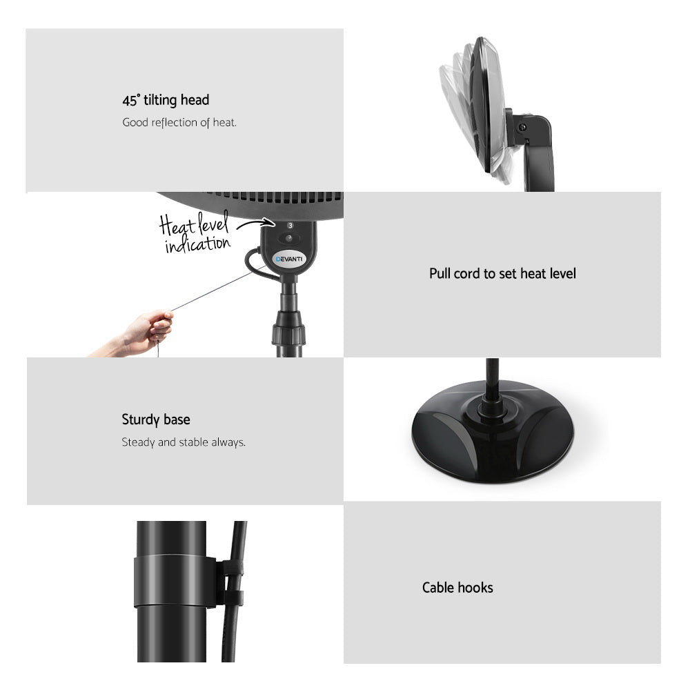 Devanti Electric Patio Heater 2000W - VogueDecor.au