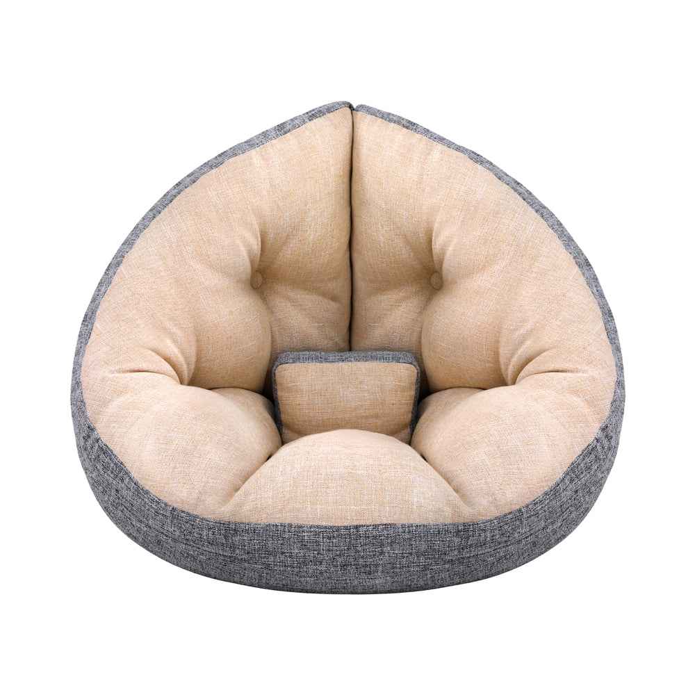 Artiss Floor Lounge Sofa Bed Chair Foldable Washable Beige - VogueDecor.au