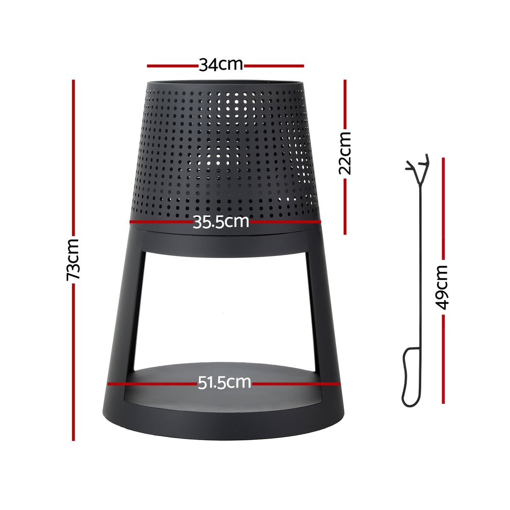 Grillz Fire Pit Deep Bowl Iron Outdoor Fireplace - VogueDecor.au